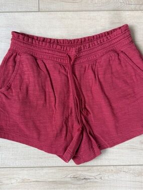 Aerie Size L High Waisted Endless Summer Shorts Red/burgundy Cozy Leisure Lounge